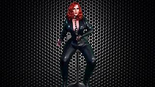 Granny Black Widow Cosplay Dildo Pounding Creampie