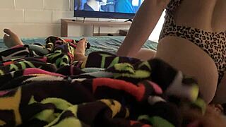 Sexy bikini distracts from movie at beach house all day
