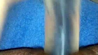 wife hayley rams huge dildo deep pt1