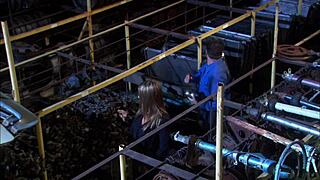 hey, check out this agent couple sneaking a quick warehouse hookup