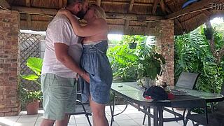 i creampie fuck busty wife on balcony secretly