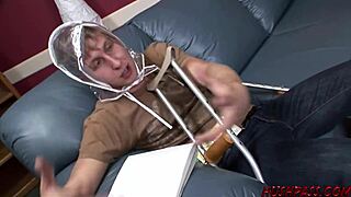 nerdy guy bangs hot milf alana sideways to facial finish