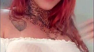 sexy redhead brazilian teases webcam with her sensual shower curves