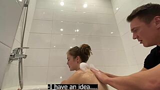 stepdaughter seduces stepdad alone bathroom first time fuck