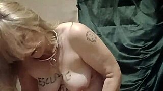 I'm your bound french milf slave in auto-bdsm session with belt nipple clamps handcuffs