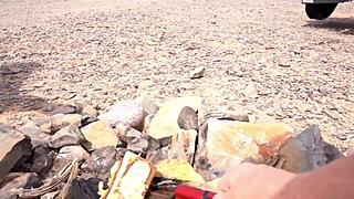 bbw glasses girl deepthroats monster cock outdoors bent over doggystyle