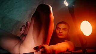 Bodybuilder babe's sexy slow motion cum on monster cock