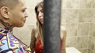 hot skinny latina reporter roleplays sensual sex with colombian inmate