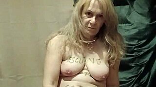 I'm your bound french milf slave in auto-bdsm session with belt nipple clamps handcuffs