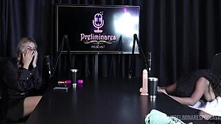 hot black vicky menage flashes wet pussy on podcast bia hot