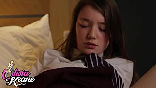 British student teases panties fingering both holes