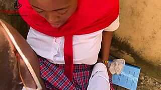 horny schoolgirl fucks senior's big black cock outside classroom wet pussy?