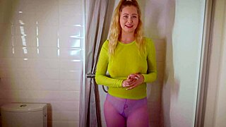 Porn actress shows off wet clothes fetish