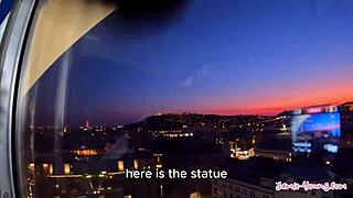 cute petite brunette rides my huge cock hard in budapest as jamie the horny 18+ amateur