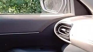 Quick naughty public rub in layby excitement!