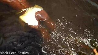 i'm the tourist pounding skinny african tribe woman's pussy in tropical forest stream