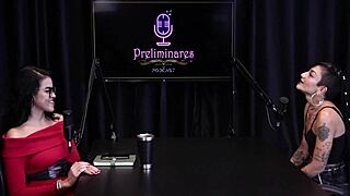 Caroleta Roots Strips After Social Media Routine Talk In Sheer Red