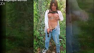 Shemale Ladydick Pee Adventure in Public Park