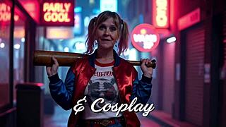 granny carmen claus rides dildo hard in christmas cosplay fun