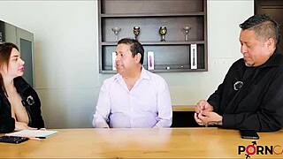 Beautiful Long Haired Latina Teen Casting Interview in Lingerie