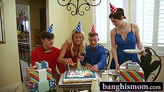 Milfs Brooklyn Chase and Olive Glass ignite foursome heat
