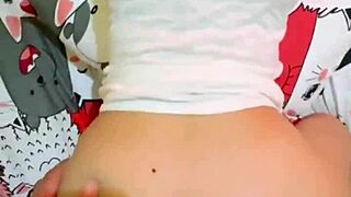 neighbor invites plump widow for bedroom doggystyle pounding