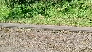 Quick naughty public rub in layby excitement!