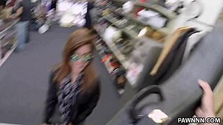 Pawnshop latina spies rockstar cock for cash facial!