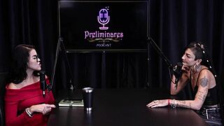 Caroleta Roots Strips After Social Media Routine Talk In Sheer Red