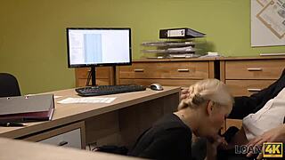 naughty czech teen agent gives blowjob casting sex for cash in office 💋