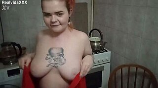 chubby tattooed wife gulps milk then deepthroats cock swallows thick cum 😋💦
