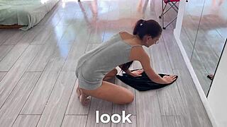 Petite brunette assfucked bent over cumshot