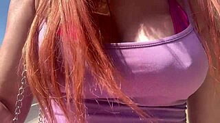 big tits milf artemisia love's outdoor walking close-up session