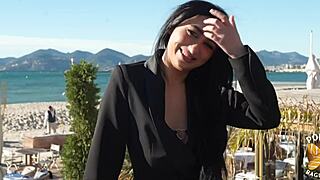 french brunette milf dominated in lingerie hairy pussy play