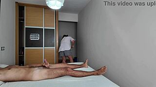 i jerk off right in front of the hotel cleaning lady 👀