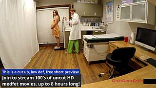 the doctor examines nova maverick's shaved pussy up close backstage