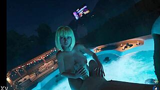 Brittney's huge natural tits jerk cum at wild party