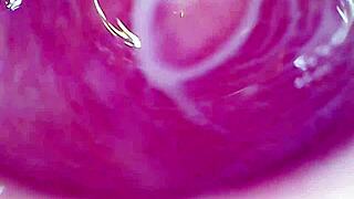 camera deep inside wet pussy catches intense orgasm