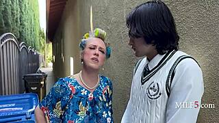 asian milf grabs young stud's hard cock at gym won't waste it!