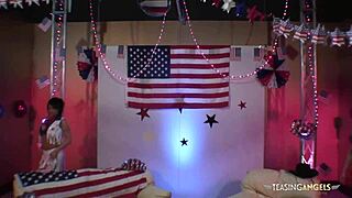 two chicks sucking cocks and riding in group play together?