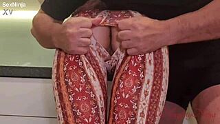 i fucked the curvy maid cleaning lady in kitchen pov creampie