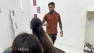 photoshoot turned wild when we dropped panties for sloppy threesome