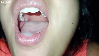 Close-Up Mexican Whore Gags on Huge Cock Swallows Cum Gift