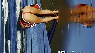 beach stroll turns into hot anal pounding