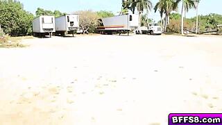 cowgirl's wet pussy bounces hungrily on cowboy's throbbing cock ride