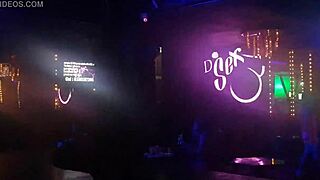 18 year old latina shakes desk dance amateur style