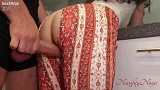 i fucked the curvy maid cleaning lady in kitchen pov creampie