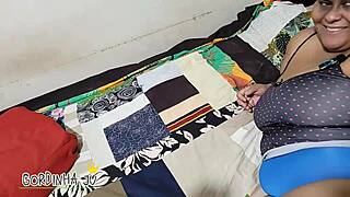 horny housewife moans through intense missionary creampie