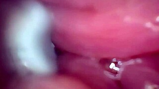 Endoscope Captures Semen Flooding Wide-Stretched Dripping Pussy