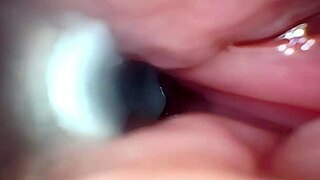 Endoscope Captures Semen Flooding Wide-Stretched Dripping Pussy
